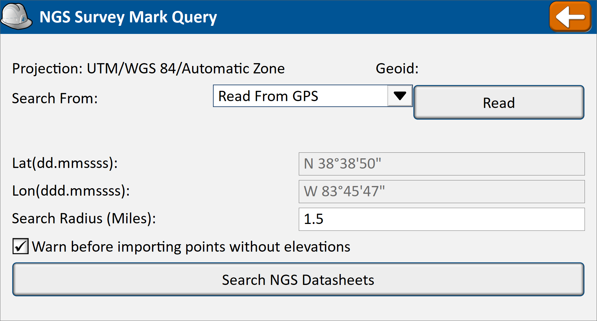 NGS Survey Mark Query