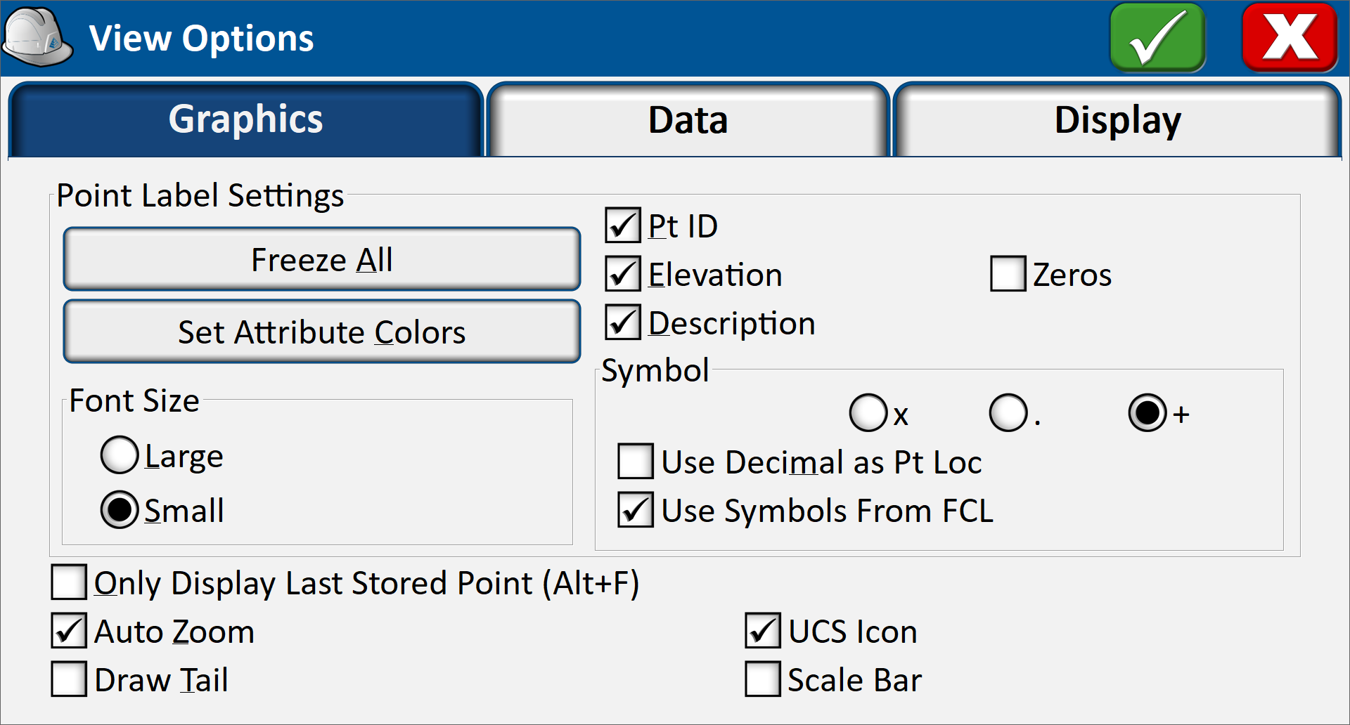 View Options - Graphics